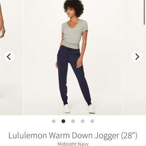 Lululemon warm down joggers size 10